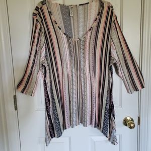 American Rag 3/4 Sleeve Tunic Top Size 2X